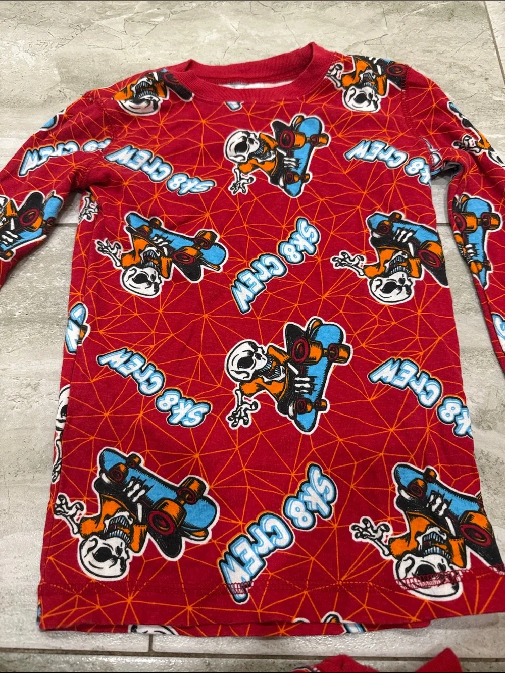 Joe Boxer Red Character Pajama Set with Blue & Black Accents